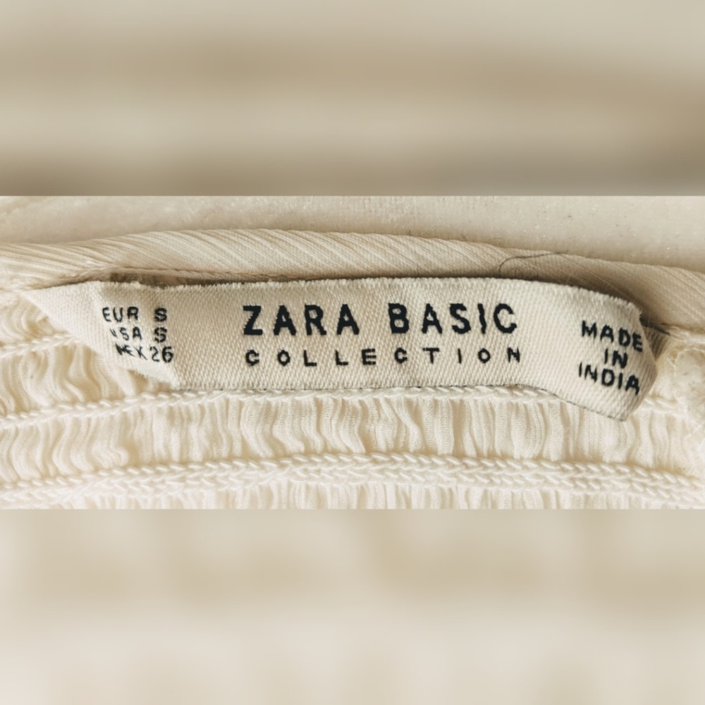 Zara Basic Collection Ivory Boho Blouse, S - Picture 6 of 6